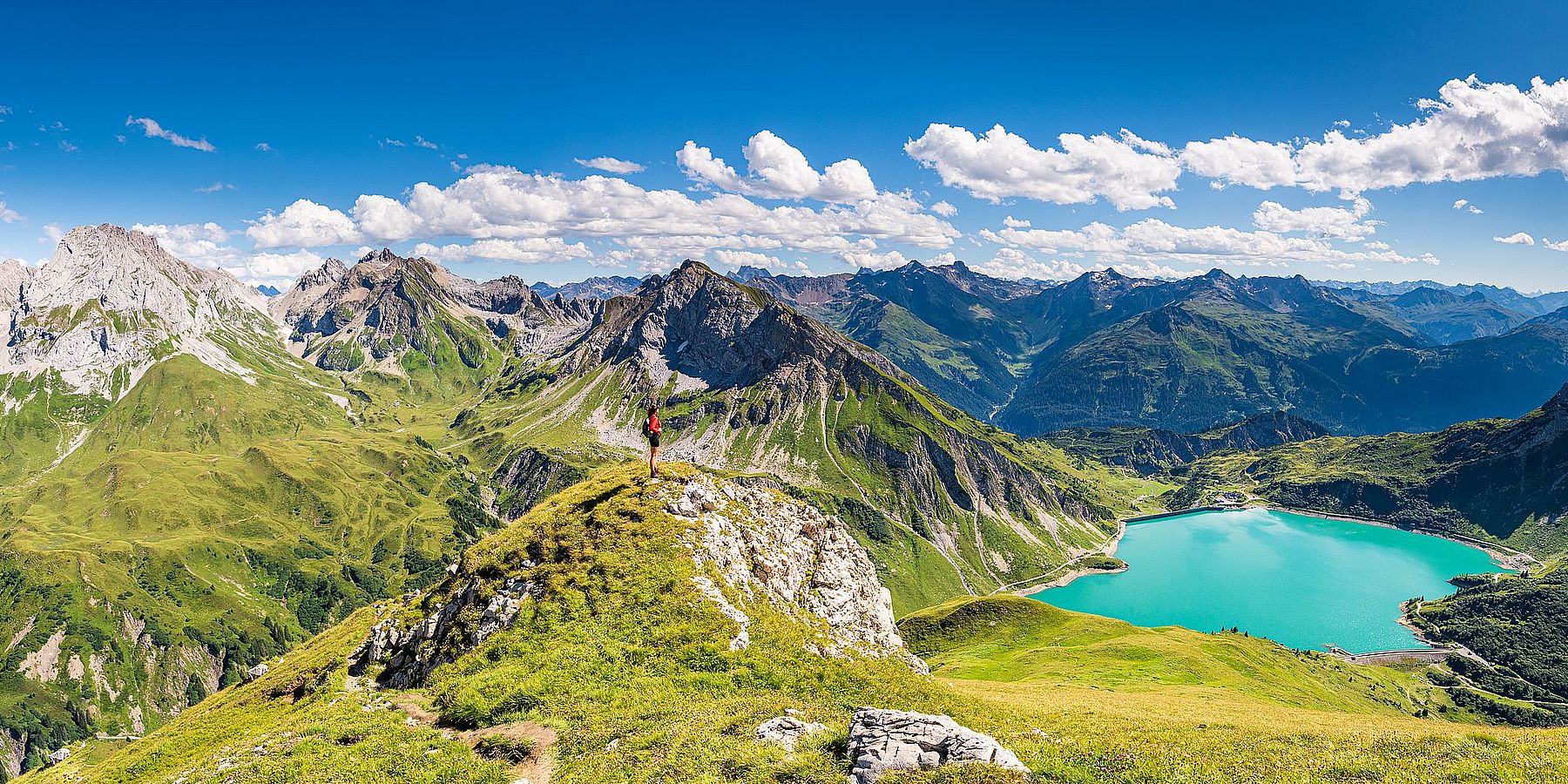 Vista dallo Spuller Schafberg al lago Spullersee